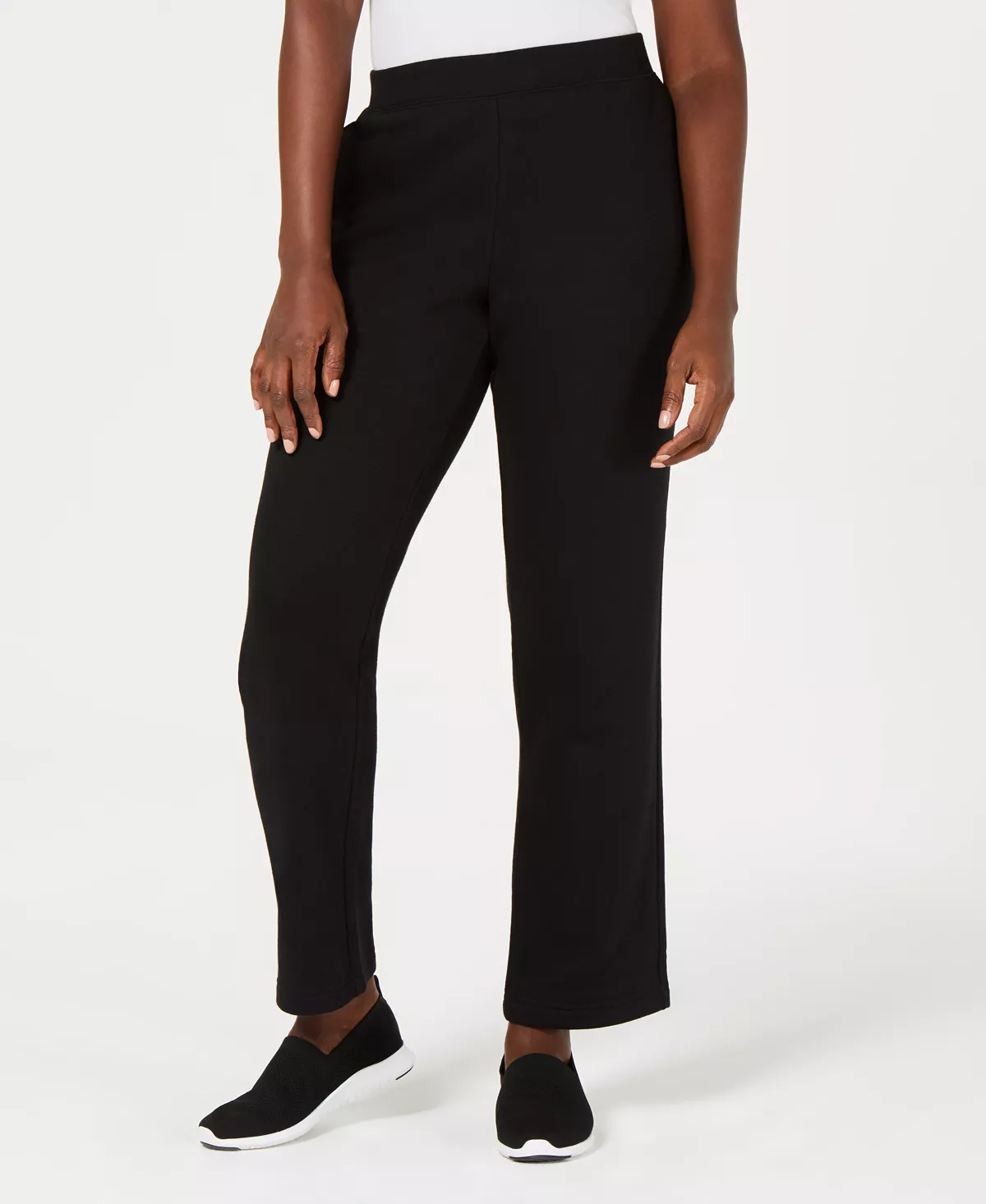 Karen Scott Fleece Knit Mid-rise Solid Pull-On Pants, Created For Macy's 2 Karen Scott Fleece Knit Mid-rise Solid Pull-On Pants, Created For Macy's - Image 2