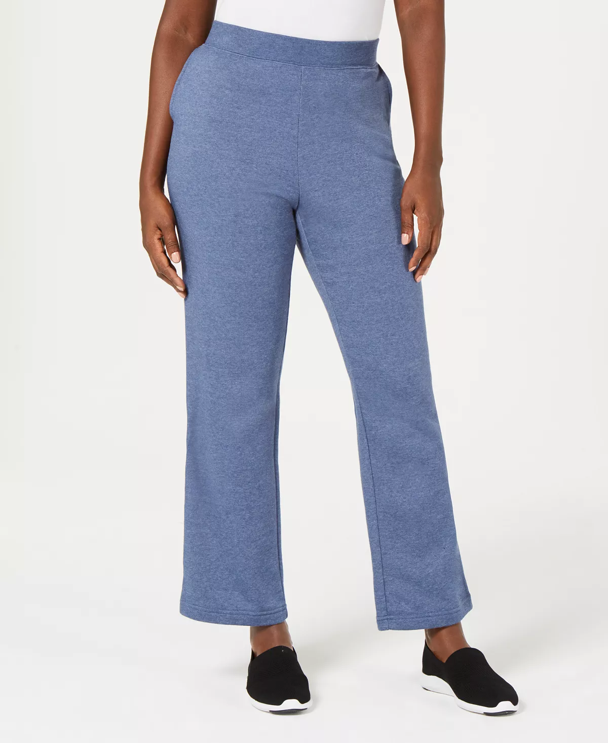 Karen Scott Fleece Knit Mid-rise Solid Pull-On Pants, Created For Macy's 1 Karen Scott Fleece Knit Mid-rise Solid Pull-On Pants, Created For Macy's
