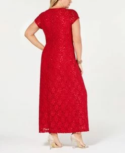 Connected Plus Size Sequined Lace Gown -Anne Klein Sales Store 10177665 fpx