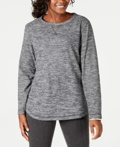 Karen Scott Long Sleeve Spacedye Microfleece Top -Anne Klein Sales Store 10204748 fpx