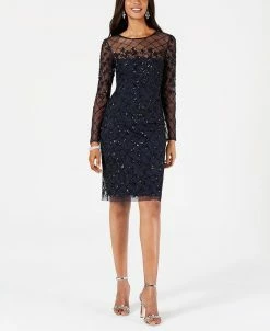 Adrianna Papell Women's Embellished Illusion Sheath Dress