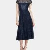 SL Fashions Equined Lace Midi Dress