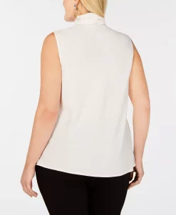 Bar III Trendy Plus Size Bow-Neck Blouse, Created For Macy's -Anne Klein Sales Store 11538732 fpx