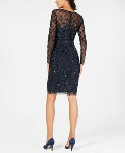 Adrianna Papell Women's Embellished Illusion Sheath Dress 11 Adrianna Papell Women's Embellished Illusion Sheath Dress -Anne Klein Sales Store 12329358 fpx