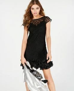 Guess Floral-Lace Ruffled-Hem Sheath 9 Guess Floral-Lace Ruffled-Hem Sheath -Anne Klein Sales Store 12461682 fpx