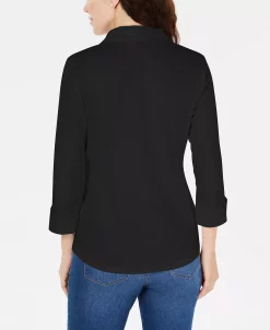 Karen Scott 3/4-Sleeve Woven Shirt, Created For Macy's -Anne Klein Sales Store 13635069 fpx