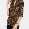 Michael Kors Leopard-Print Top, Regular And Petite Sizes