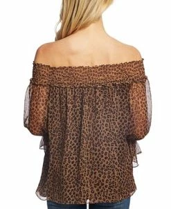 CeCe Women's Long Sleeve Smocked Off-The-Shoulder Top -Anne Klein Sales Store 13850834 fpx