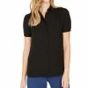 Anne Klein Cap-Sleeve Button-Up Blouse