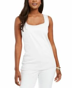 Karen Scott Quare-Neck Cotton Tank Top, Created For Macy's