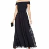 Adrianna Papell Off-The-Shoulder Chiffon Gown