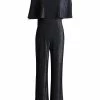 Connected Metallic Cape Jumpsuit