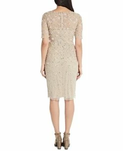 Adrianna Papell Beaded Floral Sheath Dress 9 Adrianna Papell Beaded Floral Sheath Dress -Anne Klein Sales Store 17669719 fpx