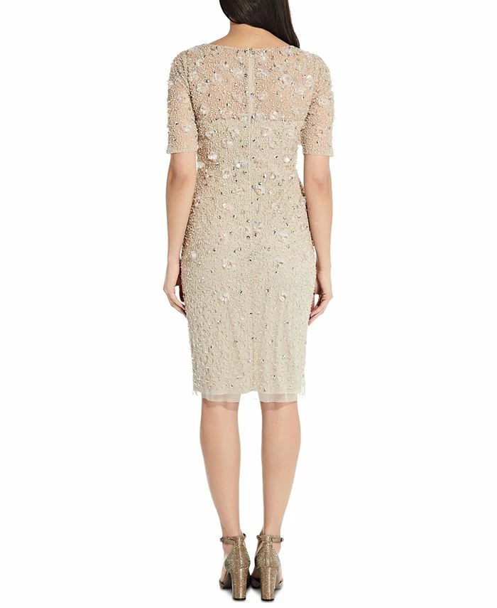 Adrianna Papell Beaded Floral Sheath Dress 4 Adrianna Papell Beaded Floral Sheath Dress - Image 4