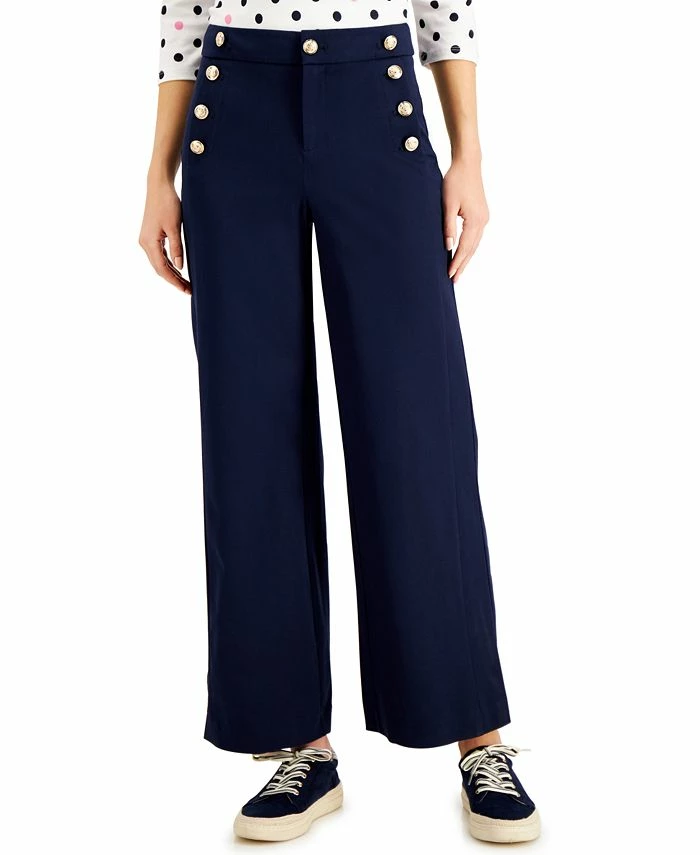 Charter Club Women's Wide-Leg Sailor Pants, Created For Macy's 1 Charter Club Women's Wide-Leg Sailor Pants, Created For Macy's