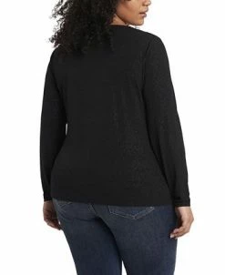Vince Camuto Women's Plus Size Sparkle Jersey Cutout Top -Anne Klein Sales Store 18235751 fpx