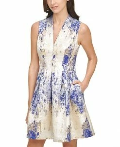 Vince Camuto Jacquard Fit & Flare Dress -Anne Klein Sales Store 18259999 fpx