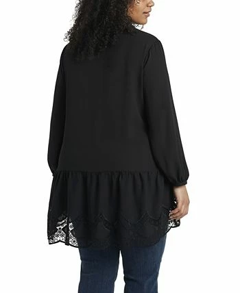 Vince Camuto Women's Plus Size Long Sleeve Peplum Tunic With Lace 2 Vince Camuto Women's Plus Size Long Sleeve Peplum Tunic With Lace - Image 2
