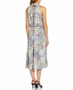 Adrianna Papell Bow-Back Halter Midi Dress -Anne Klein Sales Store 18493015 fpx