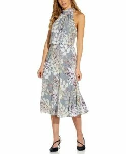 Adrianna Papell Bow-Back Halter Midi Dress -Anne Klein Sales Store 18493016 fpx