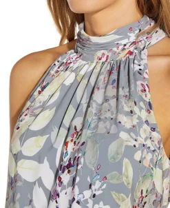 Adrianna Papell Bow-Back Halter Midi Dress -Anne Klein Sales Store 18493017 fpx