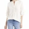 Vince Camuto Women's Ruffle Sleeve Henley Blouse