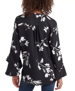 Vince Camuto Women's Floral Whisper Printed Flutter-Sleeve Blouse -Anne Klein Sales Store 18623996 fpx