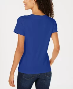 Karen Scott Hort Sleeve Henley Top, Created For Macy's -Anne Klein Sales Store 18631907 fpx