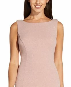 Adrianna Papell Metallic-Knit Cowl-Back Fit & Flare Dress -Anne Klein Sales Store 18662756 fpx