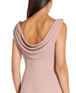 Adrianna Papell Metallic-Knit Cowl-Back Fit & Flare Dress -Anne Klein Sales Store 18662765 fpx
