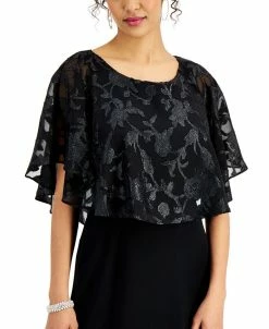 Connected Metallic Chiffon-Cape Dress -Anne Klein Sales Store 18837032 fpx