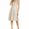 Adrianna Papell Embroidered A-Line Dress
