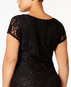 Connected Plus Size Sequined Lace Gown -Anne Klein Sales Store 19074746 fpx