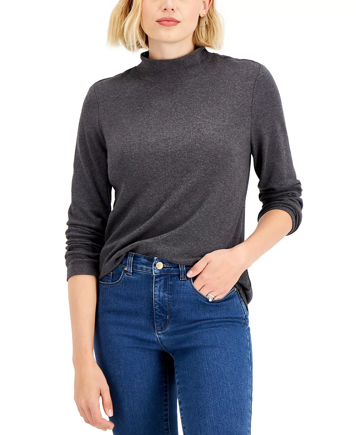 Karen Scott Mock-Neck Top, Created For Macy's 4 Karen Scott Mock-Neck Top, Created For Macy's - Image 4