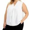Bar III Trendy Plus Size Inverted-Pleat Top, Created For Macy's