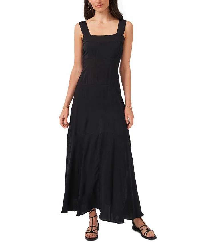Vince Camuto Paneled Smocked-Back Challis Tank Dress 1 Vince Camuto Paneled Smocked-Back Challis Tank Dress