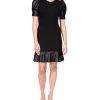 Michael Kors Puff-Sleeve Ruffle-Trim Dress