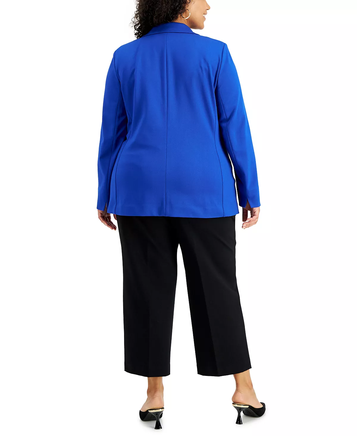 Bar III Plus Size One Button Blazer, Snake Print Camisole & Tie Front Pants, Created For Macy's 2 Bar III Plus Size One Button Blazer, Snake Print Camisole & Tie Front Pants, Created For Macy's - Image 2