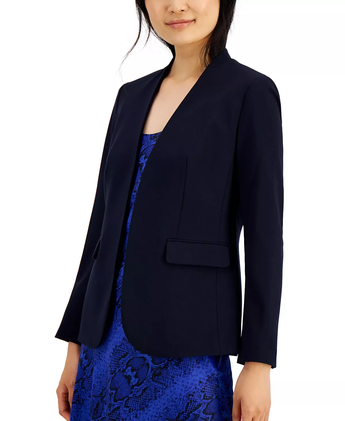 Bar III Women's Collarless Open-Front Blazer, Created For Macy's 6 Bar III Women's Collarless Open-Front Blazer, Created For Macy's - Image 6