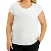 Kasper Plus Size Cap-Sleeve Cowlneck Top