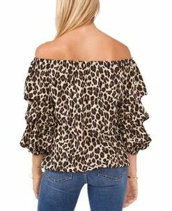 Vince Camuto Leopard-Print Off-The-Shoulder Top -Anne Klein Sales Store 19547541 fpx