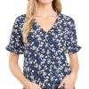 CeCe Women's Daisy Dots Ruffled Sleeve Top