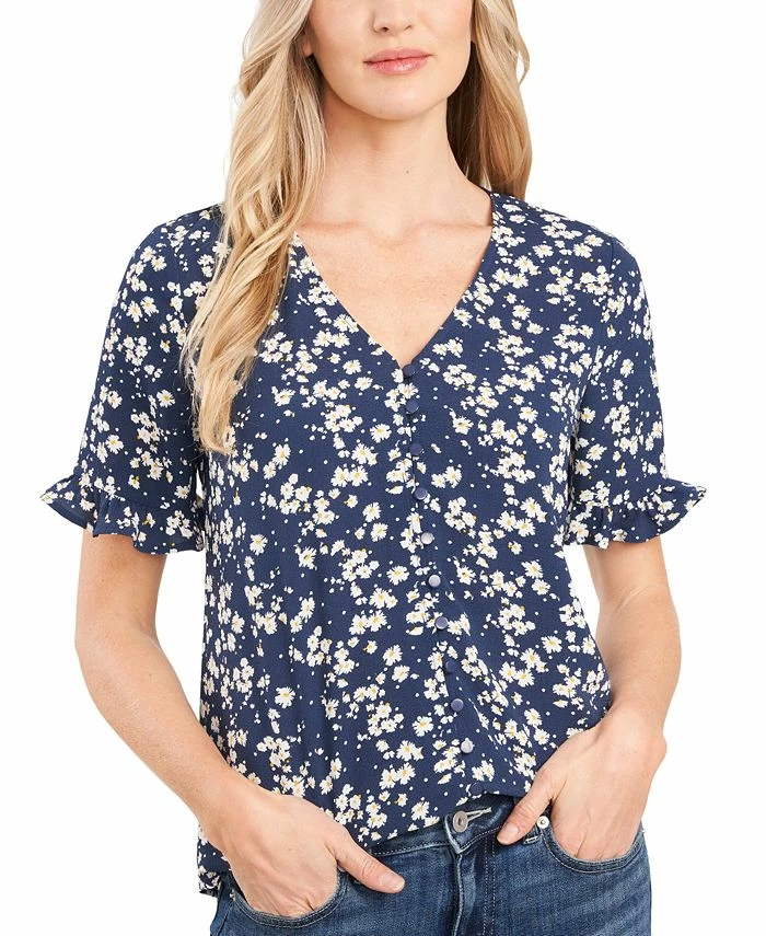 CeCe Women's Daisy Dots Ruffled Sleeve Top 1 CeCe Women's Daisy Dots Ruffled Sleeve Top