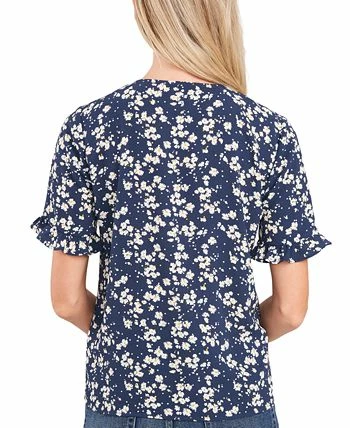 CeCe Women's Daisy Dots Ruffled Sleeve Top 2 CeCe Women's Daisy Dots Ruffled Sleeve Top - Image 2