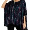 Kasper Printed Burnout Velvet Kaftan Top