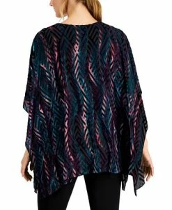 Kasper Printed Burnout Velvet Kaftan Top -Anne Klein Sales Store 19654876 fpx