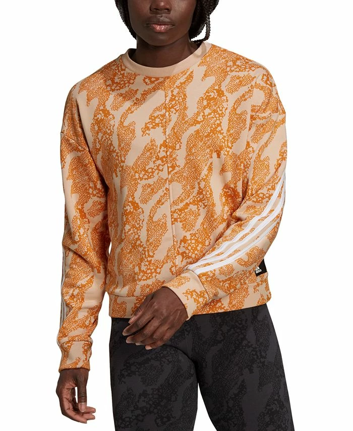 ADIDAS Women's Future Icons Animal-Print Sweatshirt 1 ADIDAS Women's Future Icons Animal-Print Sweatshirt