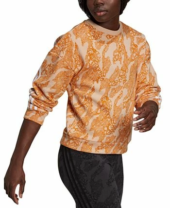 ADIDAS Women's Future Icons Animal-Print Sweatshirt 3 ADIDAS Women's Future Icons Animal-Print Sweatshirt - Image 3