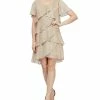SL Fashions Tiered Shimmer Shift Dress