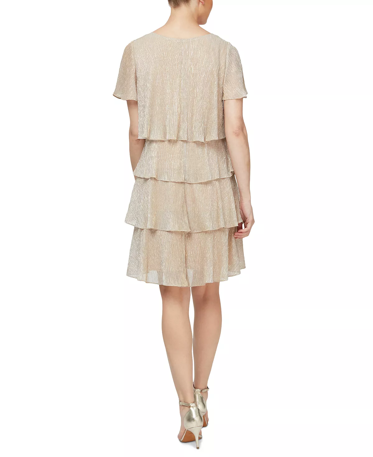 SL Fashions Tiered Shimmer Shift Dress 2 SL Fashions Tiered Shimmer Shift Dress - Image 2